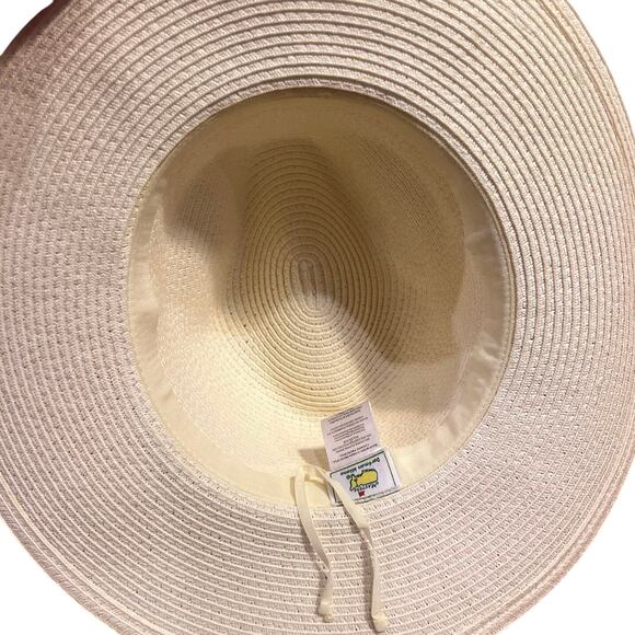 NEW 2025 Masters Women’s Dorfman Natural Straw Hat  Green White Stripe NWT - Picture 4 of 5